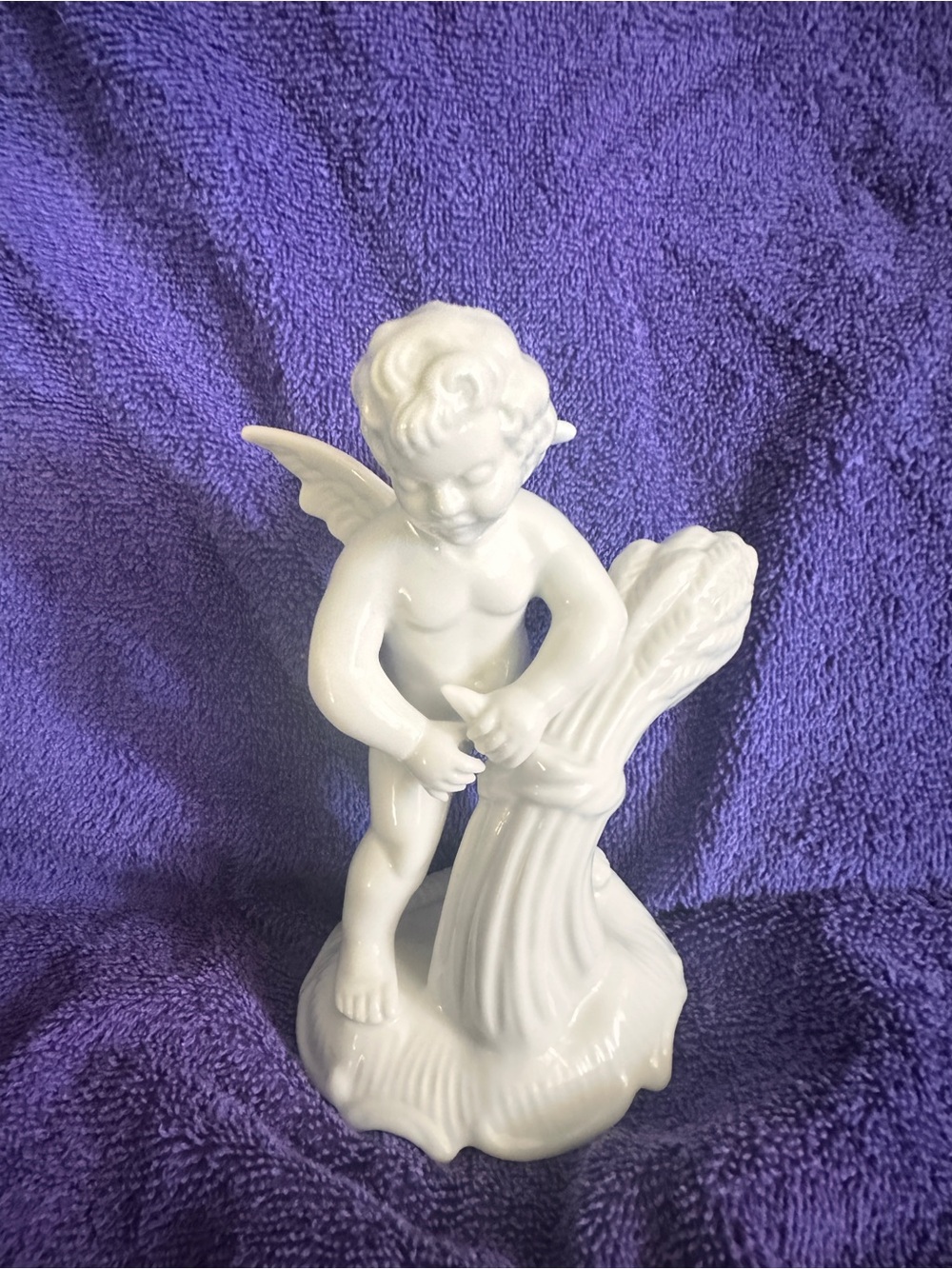 VINTAGE DRESDEN BISQUE CHERUB - ANGEL , KARL HEINZ KLETTE - FALL